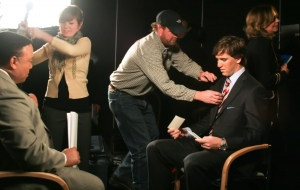 Eli Manning in a video conference at the National Press Club.